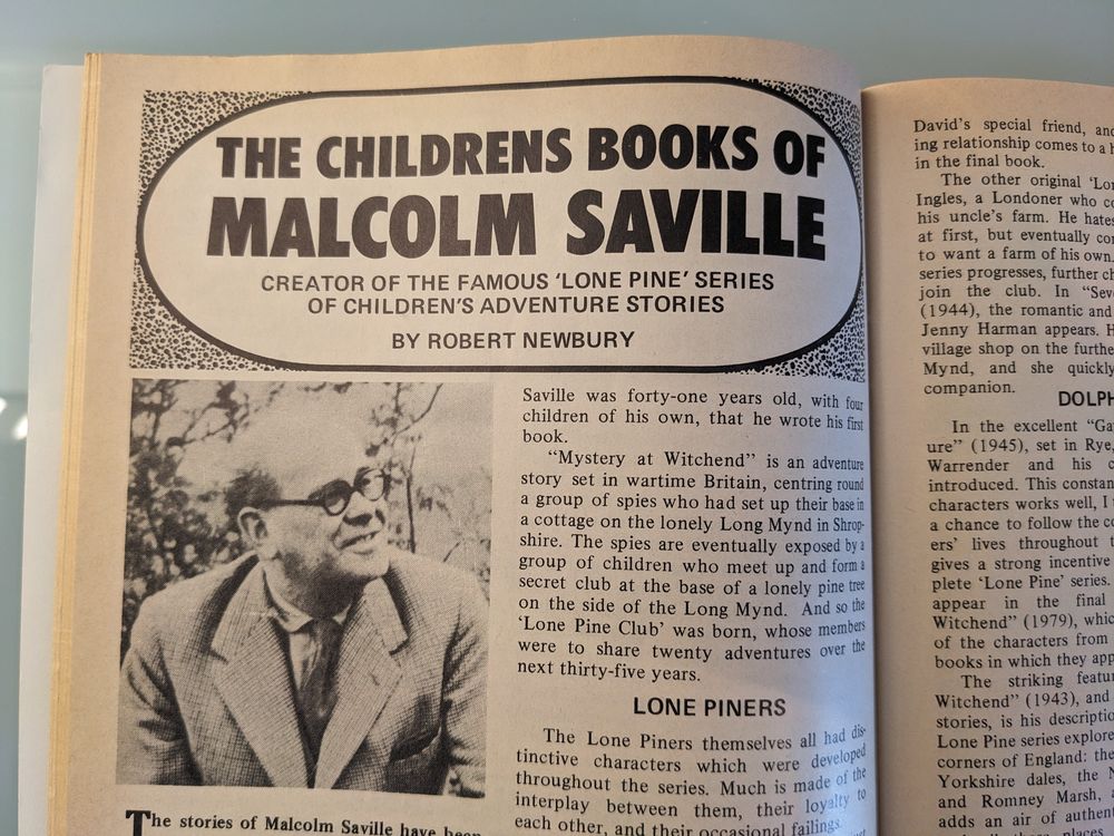 “The Childrens Books of Malcolm Saville”, one of Rob’s articles for Book and Magazine Collector